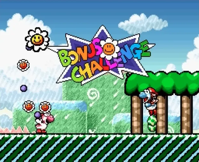 Yoshi's jumping for joy at the finish line